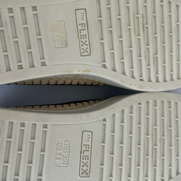 The Flexx Loafer Shoes Women’s Size 7.5 Color Navy Blue Tan Suede Leather - Picture 10 of 11